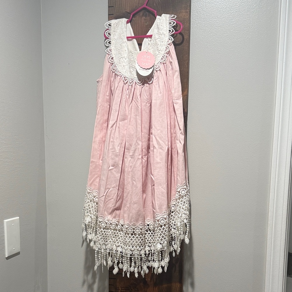 Dollcake Boho pink Lace Trim Sleeveless Dress Okay One lace loveliness